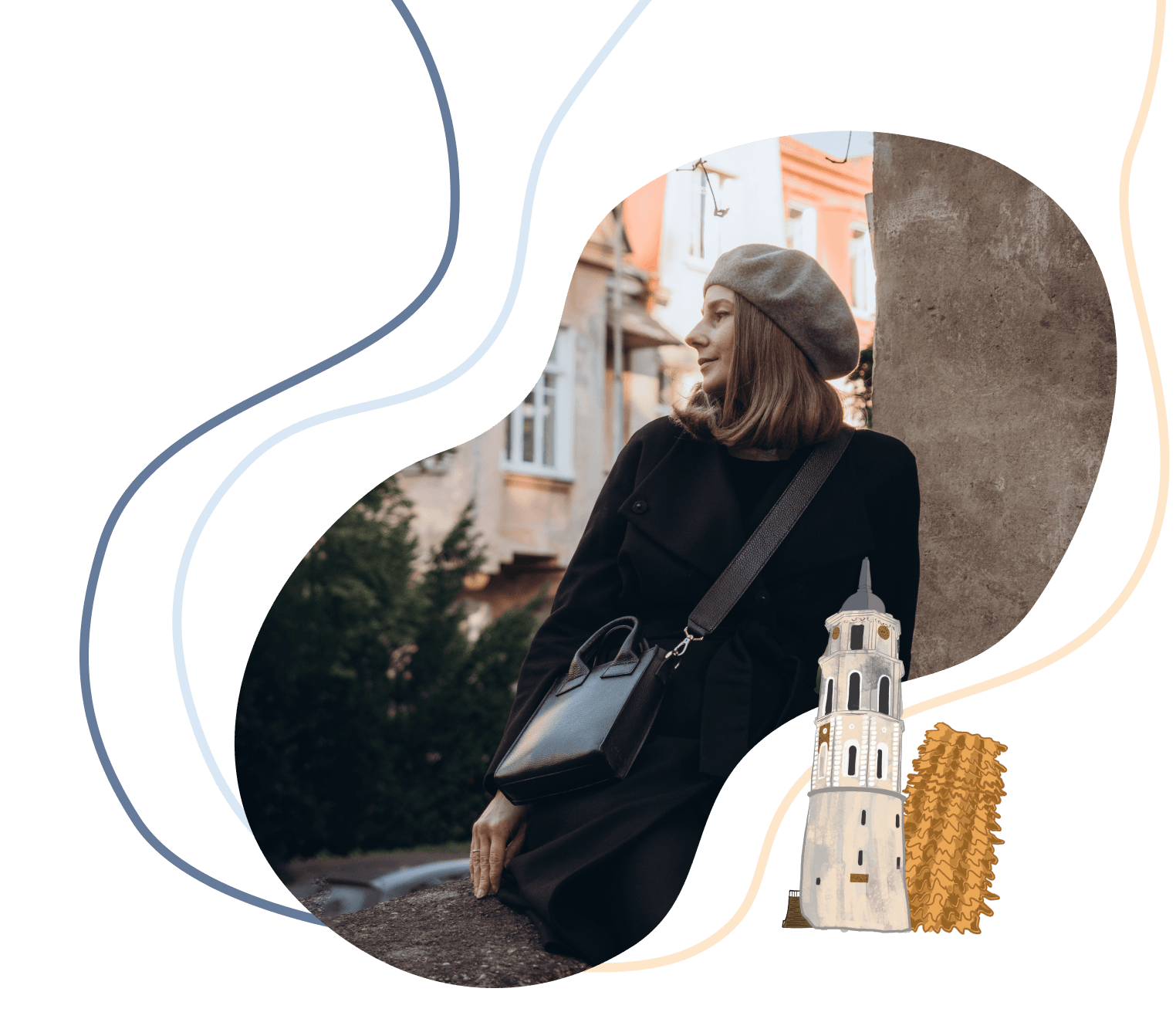 Рита на фоне Вильнюса